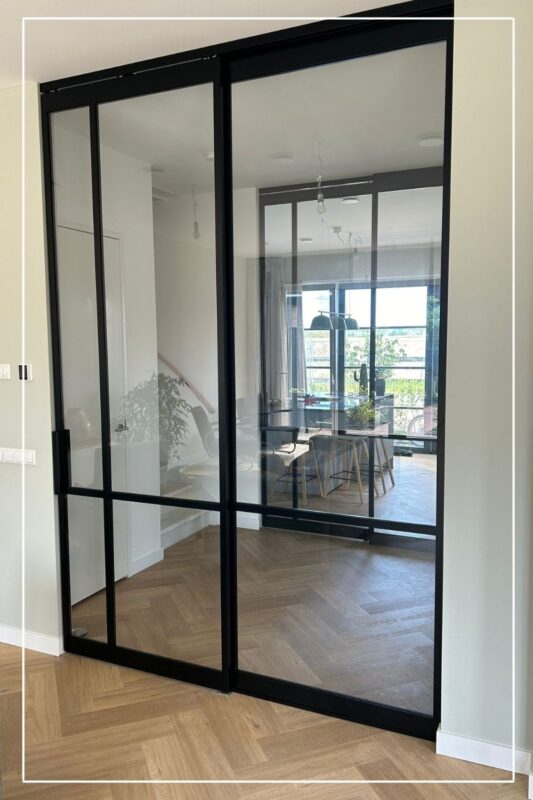 Skygate Classic enkele schuifdeur met zijpaneel RAL zwart