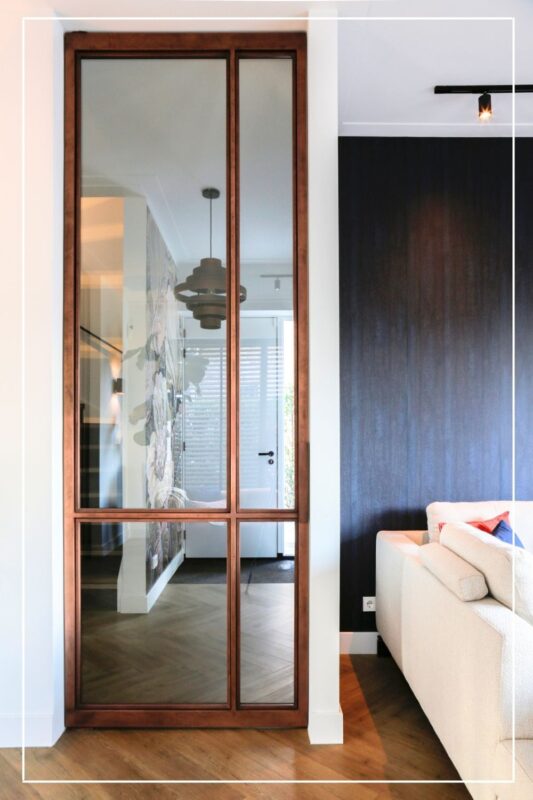 Skygate – custom stalen deur in Edel Koper met Classic design als halafsluiting