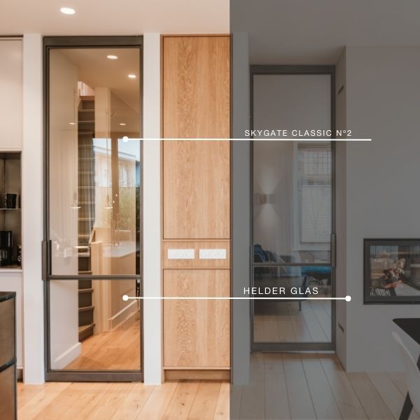 Houtlook stalen schuifdeuren