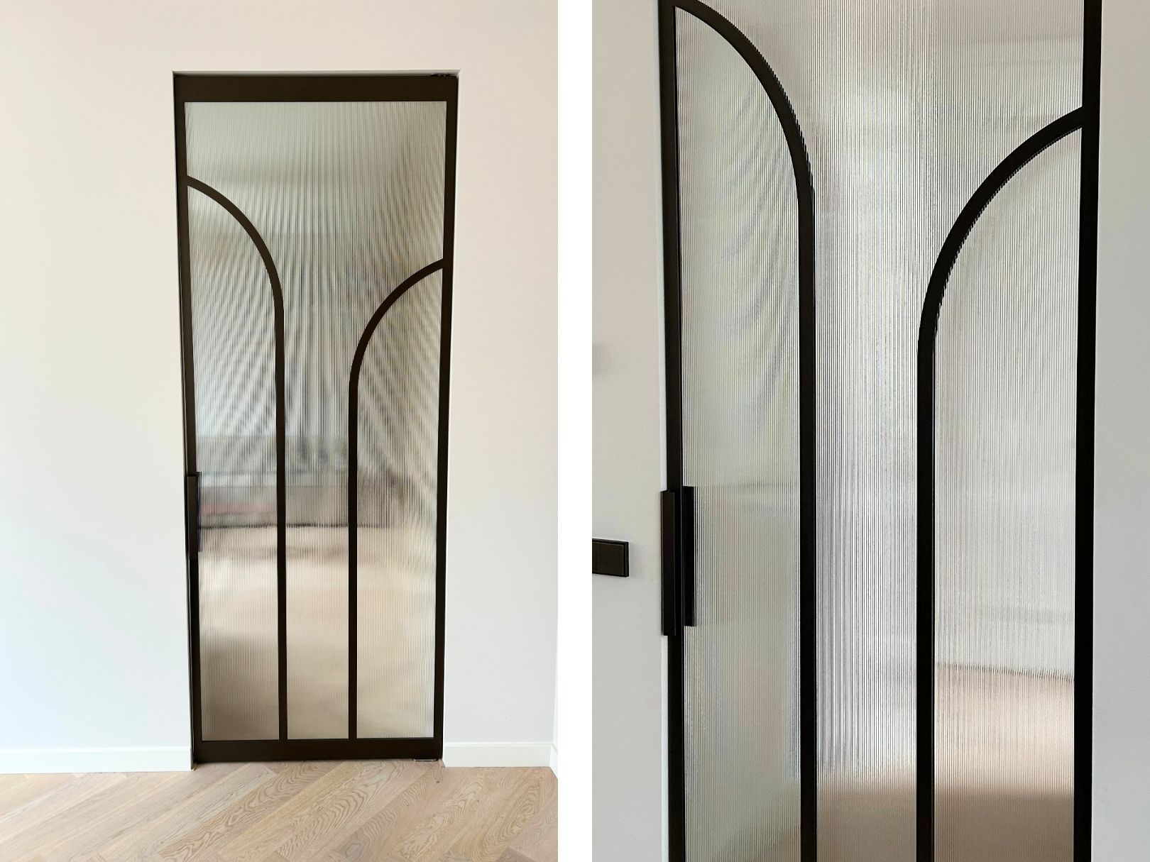 Maatwerk stalen deuren met glas in luxe interieur van Skygate.