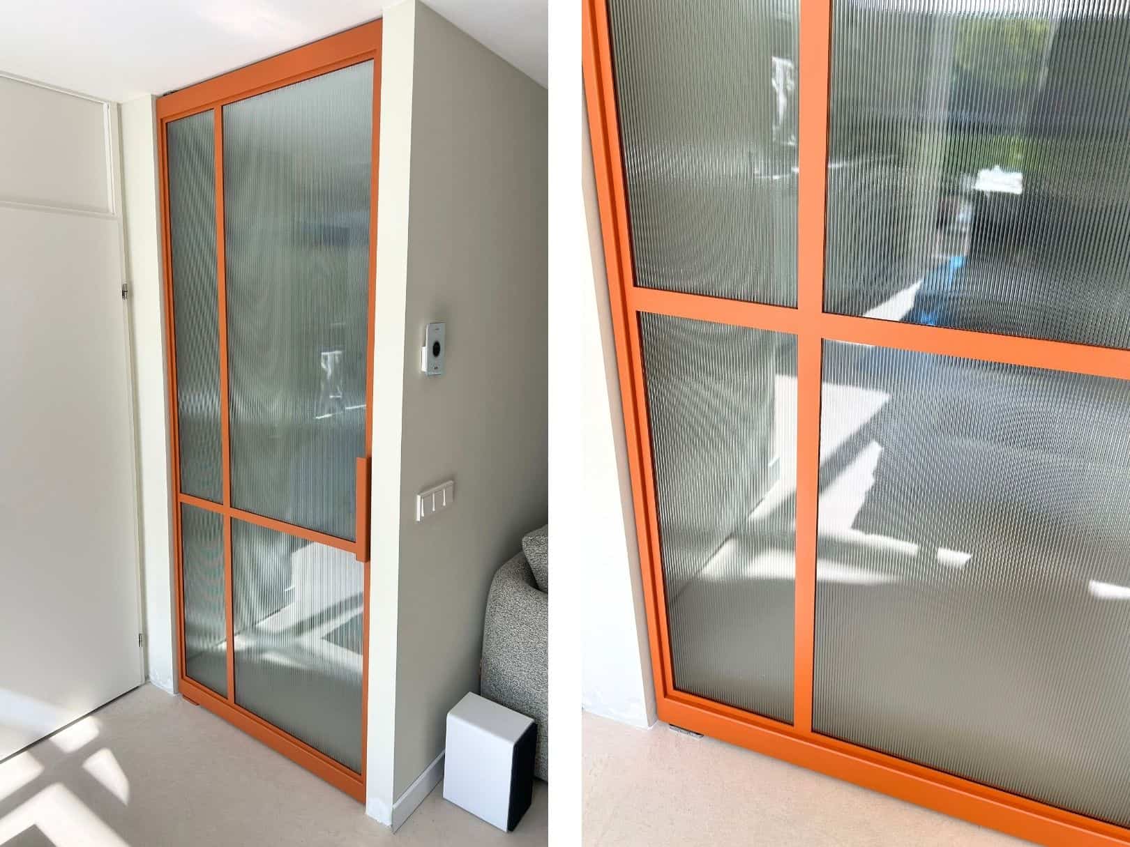 Stalen deur oranje RAL-kleur